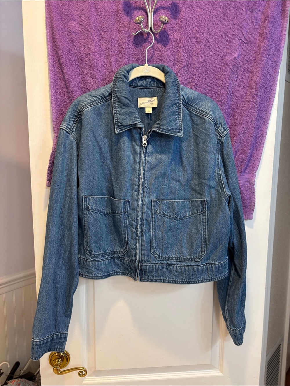 NWT Denim Zip-Front Jacket - Blue